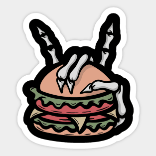 Skull and hamburger Sticker